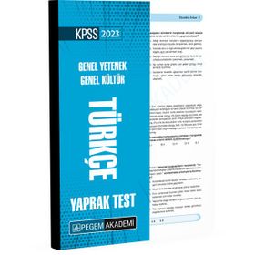 Pegem Yayınları 2023 KPSS Genel Yetenek Genel Kültür Türkçe Yaprak Test