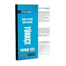 Pegem Yayınları 2023 KPSS Genel Yetenek Genel Kültür Türkçe Yaprak Test