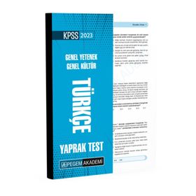 Pegem Yayınları 2023 KPSS Genel Yetenek Genel Kültür Türkçe Yaprak Test