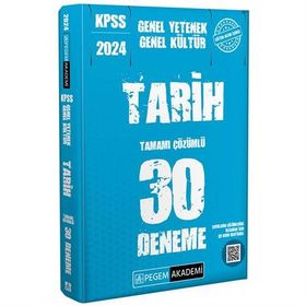 Pegem Yayınları - 2024 KPSS Genel Kültür Genel Yetenek Tarih 30 Deneme