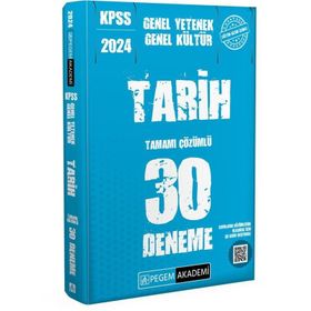 Pegem Yayınları - 2024 KPSS Genel Kültür Genel Yetenek Tarih 30 Deneme