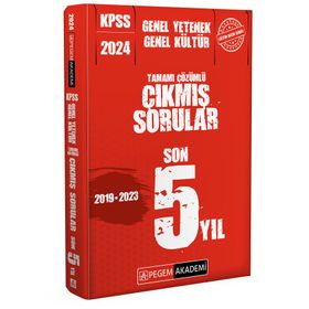 Pegem Yayınları - 2024 KPSS Genel Yetenek Genel Kültür Çıkmış Sorular Son 5 Sınav