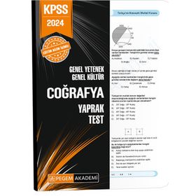 Pegem Yayınları 2024 KPSS Genel Yetenek Genel Kültür Coğrafya Yaprak Test