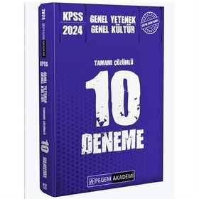Pegem Yayınları 2024 KPSS Genel Yetenek Genel Kültür Tamamı Çözümlü 10 Deneme