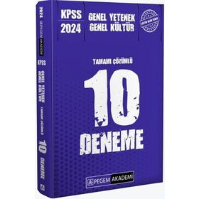 Pegem Yayınları 2024 KPSS Genel Yetenek Genel Kültür Tamamı Çözümlü 10 Deneme