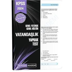 Pegem Yayınları 2024 KPSS Genel Yetenek Genel Kültür Vatandaşlık Yaprak Test