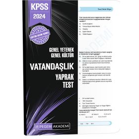 Pegem Yayınları 2024 KPSS Genel Yetenek Genel Kültür Vatandaşlık Yaprak Test