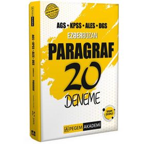 Pegem Yayınları 2026 AGS KPSS ALES DGS Ezberbozan Paragraf 20 Deneme
