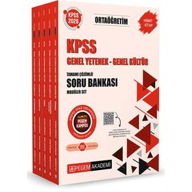 Pegem Yayınları 2026 KPSS 5 Kitap Genel Yetenek Genel Kültür Ortaöğretim Tamamı Çözümlü Soru Bankası Modüler Set