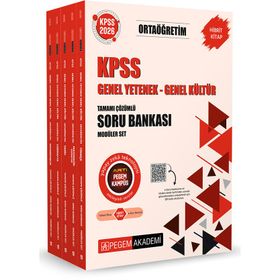 Pegem Yayınları 2026 KPSS 5 Kitap Genel Yetenek Genel Kültür Ortaöğretim Tamamı Çözümlü Soru Bankası Modüler Set