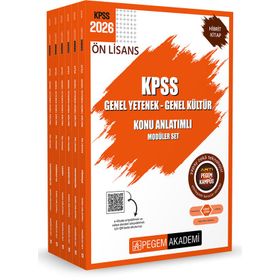 Pegem Yayınları 2026 KPSS 6 Kitap Ön Lisans Genel Yetenek Genel Kültür Konu Anlatımlı Modüler Set