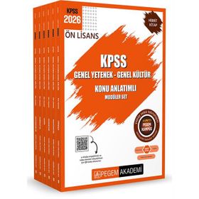 Pegem Yayınları 2026 KPSS 6 Kitap Ön Lisans Genel Yetenek Genel Kültür Konu Anlatımlı Modüler Set