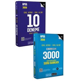 Pegem Yayınları 2026 KPSS Genel Yetenek Genel Kültür Ezberbozan 3000 Tamamı Video Çözümlü Soru Bankası ve 2026 KPSS Genel Yetenek Genel Kültür Tamamı Çözümlü 10 Deneme Seti 2 Kitap