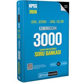 Pegem Yayınları 2026 KPSS Genel Yetenek Genel Kültür Ezberbozan 3000 Tamamı Video Çözümlü Soru Bankası