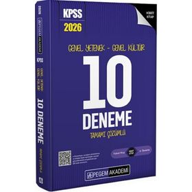 Pegem Yayınları 2026 KPSS Genel Yetenek Genel Kültür Tamamı Çözümlü 10 Deneme
