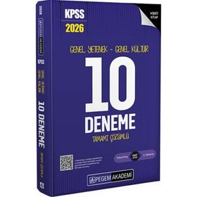 Pegem Yayınları 2026 KPSS Genel Yetenek Genel Kültür Tamamı Çözümlü 10 Deneme