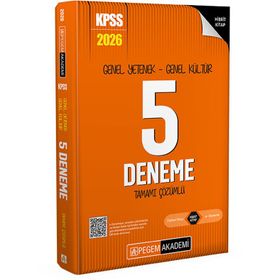 Pegem Yayınları 2026 KPSS Genel Yetenek Genel Kültür Tamamı Çözümlü 5 Deneme