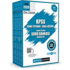 Pegem Yayınları 2026 KPSS Ön Lisans Genel Yetenek Genel Kültür Tamamı Çözümlü Soru Bankası Modüler Set