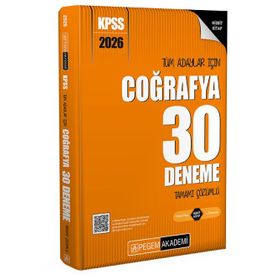 Pegem Yayınları 2026 KPSS Tüm Adaylar İçin Coğrafya Tamamı Çözümlü 30 Deneme