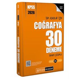 Pegem Yayınları 2026 KPSS Tüm Adaylar İçin Coğrafya Tamamı Çözümlü 30 Deneme