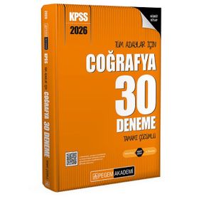 Pegem Yayınları 2026 KPSS Tüm Adaylar İçin Coğrafya Tamamı Çözümlü 30 Deneme
