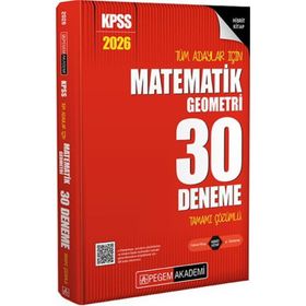 Pegem Yayınları 2026 KPSS Tüm Adaylar İçin Matematik-Geometri Tamamı Çözümlü 30 Deneme