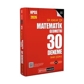 Pegem Yayınları 2026 KPSS Tüm Adaylar İçin Matematik-Geometri Tamamı Çözümlü 30 Deneme