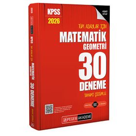 Pegem Yayınları 2026 KPSS Tüm Adaylar İçin Matematik-Geometri Tamamı Çözümlü 30 Deneme