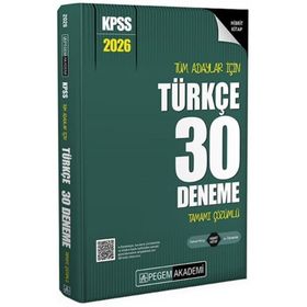 Pegem Yayınları 2026 KPSS Tüm Adaylar İçin Türkçe Tamamı Çözümlü 30 Deneme