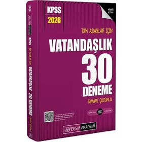 Pegem Yayınları 2026 KPSS Tüm Adaylar İçin Vatandaşlık Tamamı Çözümlü 30 Deneme