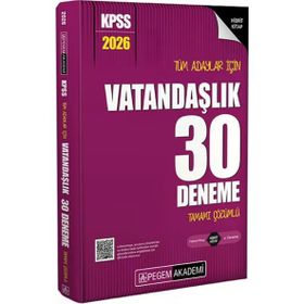 Pegem Yayınları 2026 KPSS Tüm Adaylar İçin Vatandaşlık Tamamı Çözümlü 30 Deneme