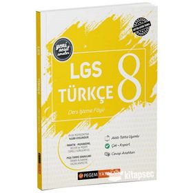 Pegem Yayınları 8. Sınıf LGS Türkçe Ders İşleme Föyü