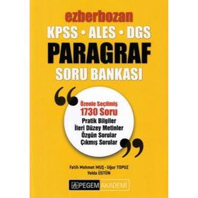 Pegem Yayınları KPSS ALES DGS Ezberbozan Paragraf Soru Bankası