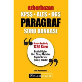 Pegem Yayınları KPSS ALES DGS Ezberbozan Paragraf Soru Bankası