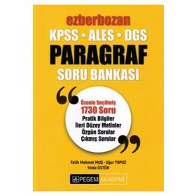 Pegem Yayınları KPSS ALES DGS Ezberbozan Paragraf Soru Bankası