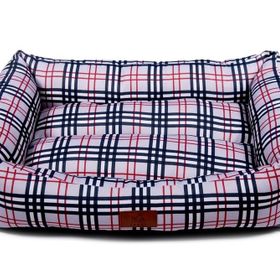Peggy Lady Gri Ekose 80x60x23 cm Köpek Yatağı