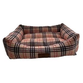 Peggy Lady Krem Ekose 80x60x23 cm Köpek Yatağı