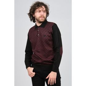 Pelikan 1577427 Bordo Dirsek Detaylı Polo Yaka Erkek Kazak