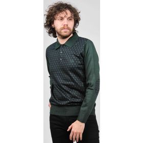 Pelikan 1577427 Yeşil Dirsek Detaylı Polo Yaka Erkek Kazak