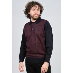 Pelikan 1577430 Bordo Desenli Polo Yaka Erkek Kazak