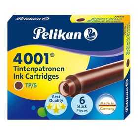 Pelikan 4001 6'lı Kahverengi Dolma Kalem Kartuşu