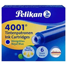 Pelikan 4001 Royal Dolma Kalem Küçük 6 Adet Kutu Mavi Mürekkep Kartuşu