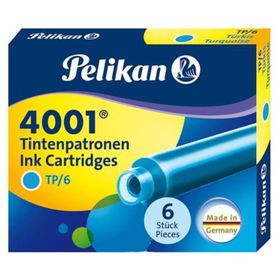 Pelikan 4001 Turkuaz 6'lı Dolmakalem Kartuşu
