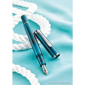 Pelikan 802390 Klasik Seri Special Edition M205 Aquamarine Dolma Kalem - F Uç