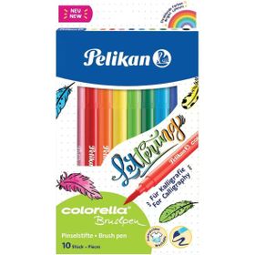 Pelikan 814577 Colorella Fırça Uçlu 10'lu Keçeli Kalem