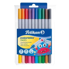 Pelikan 949511 Colorella Twin 10'lu Çift Taraflı Keçeli Kalem