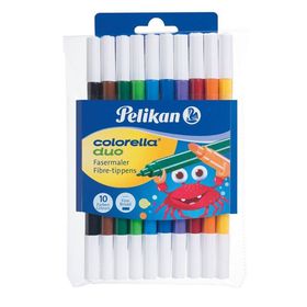 Pelikan 973172 Colorella Duo 10'lu Çift Renkli Keçeli Kalem