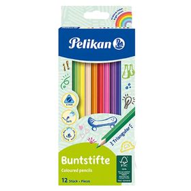 Pelikan Ücgen Gövde 12 Renk Kuru Boya Kalemi