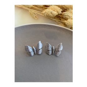 Pelin Aksesuar Antik Silver Kelebek Küpe