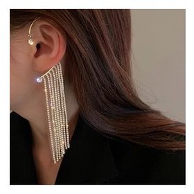 Pelin Aksesuar Gold Taş Sallantılı Sol Kulak Aksesuarı